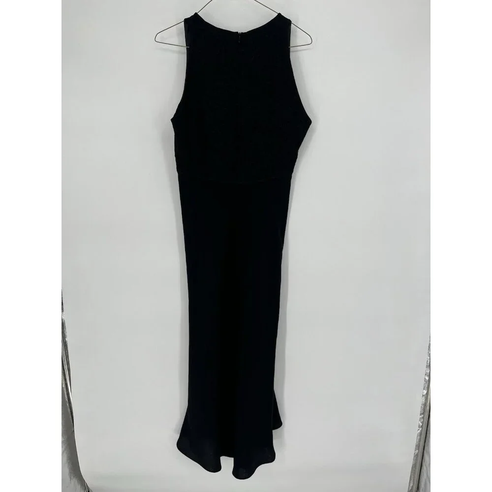 Jones New York Women's Sheath Dress Black Sleeveless V-Neck Embroidery Size‎ 6
